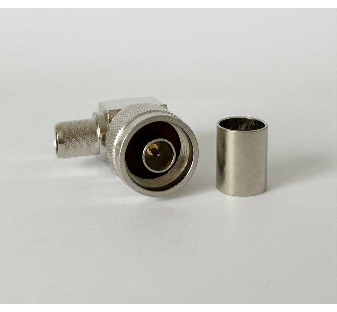 Разъем N-Type-Male на кабель RG-8/LMR400 под обжим, угловой