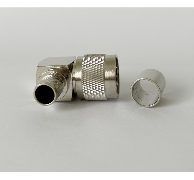 Разъем N-Type-Male на кабель RG-8/LMR400 под обжим, угловой