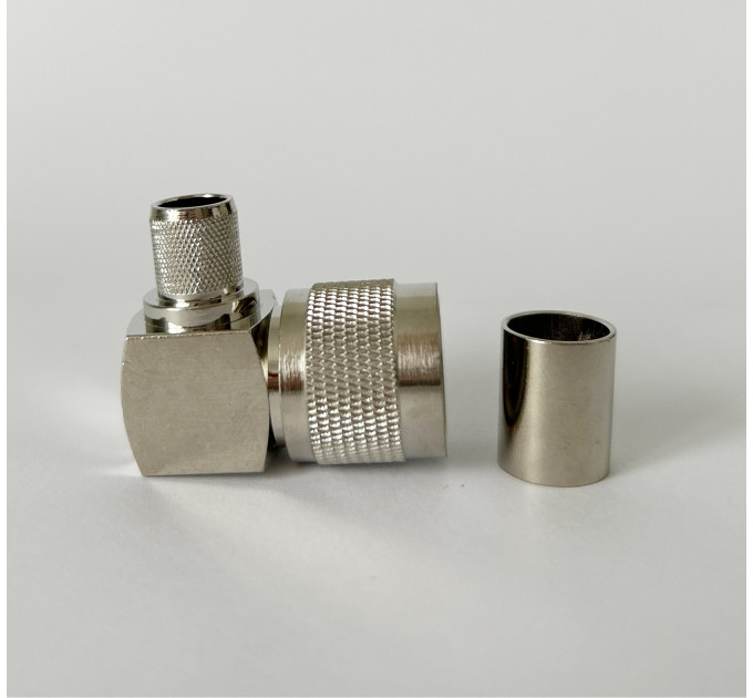 Разъем N-Type-Male на кабель RG-8/LMR400 под обжим, угловой