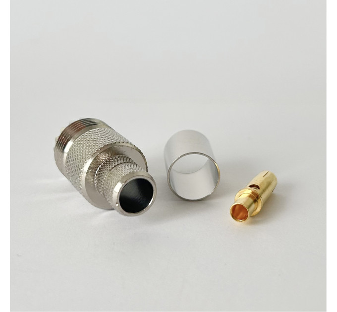 Разъем UHF-female (SO239) на кабель RG-213 под обжим