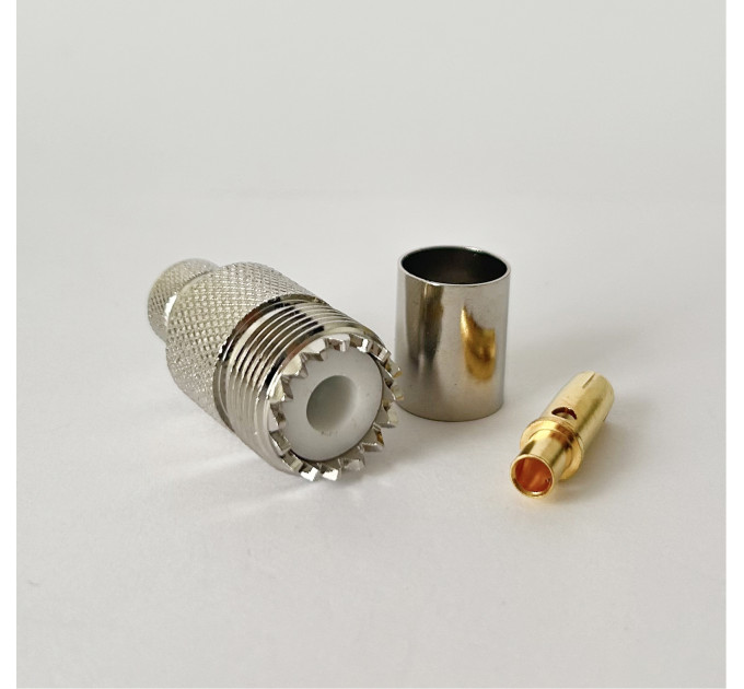 Разъем UHF-female (SO239) на кабель RG-213 под обжим