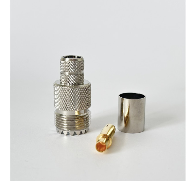 Разъем UHF-female (SO239) на кабель RG-213 под обжим