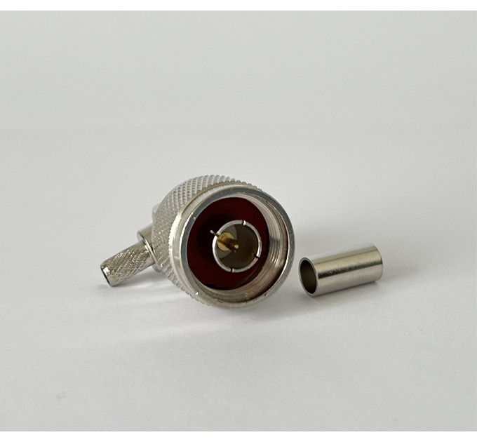 Разъем N-Type Male на кабель RG-58 под обжим, угловой