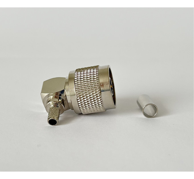 Разъем N-Type Male на кабель RG-58 под обжим, угловой