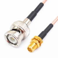 Пигтейл BNC-Male - RP-SMA-Female ВЧ кабель переходник RG316 длинна 30 см