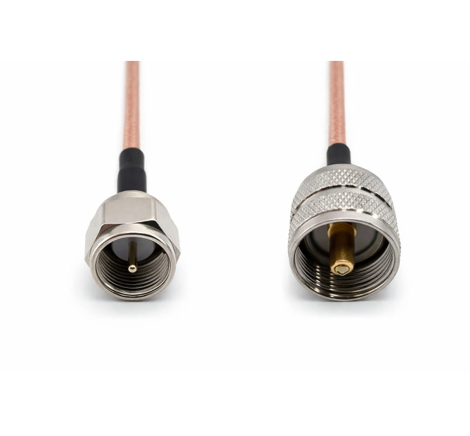 Пигтейл F-Male - UHF-Male ВЧ кабель переходник RG316 длинна 30 см
