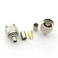 Розʼєм N-Male обтискний під кабель RG5 / RG6 / 5D-FB / LMR300 (латунь, 50 Ом)