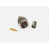 Разъем N-Male обжимной под кабель RG5/RG6/5D-FB/LMR300 (латунь, 50 Ом)