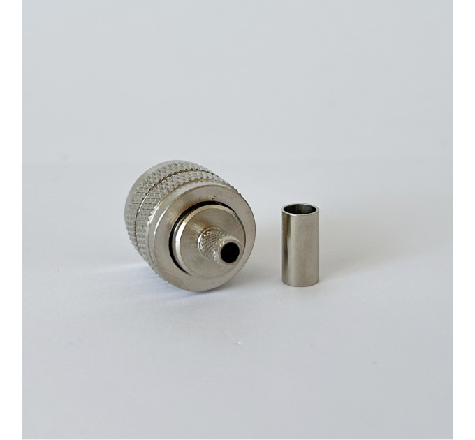 Разъем N-Male обжимной под кабель RG5/RG6/5D-FB/LMR300 (латунь, 50 Ом)